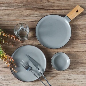 Modern Simple Irregular Shape Plant Porcelain Europe Style Durable Heat Resistant Dinnerware Set Custom Ceramic Dessert Plates