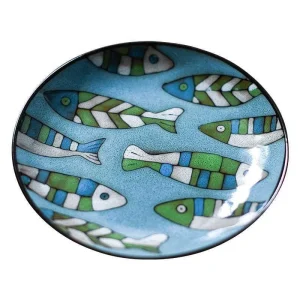Retro Hand-Painted Ceramic Dinner Plate
