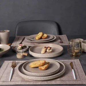 Porcelain Dinner Plate Set Dinnerware Modern Crockery Ceramic Stoneware Under Glazed Dinner Plate Restaurant Tableware for Hotel