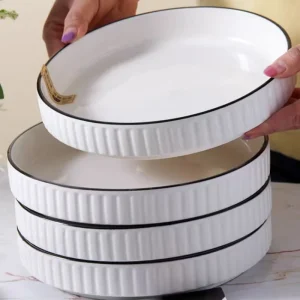 American Dinner Plate. Home Ceramic Dinnerware. Personalized 8 Inch Round Dinner Plate White Ceramic Plates