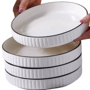 American-Style White Ceramic Plate